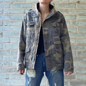 Point Zero Jacket Camo Fur Lined Utility Parka Y2K Vintage Military Army